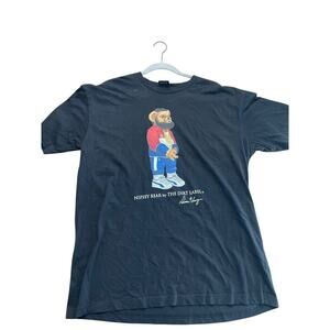 TDL Men's Black Nipsey Bear By The Dirt Label Crew Neck T-Shirt Size XL